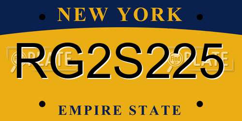 RG2S225 New York License Plate
