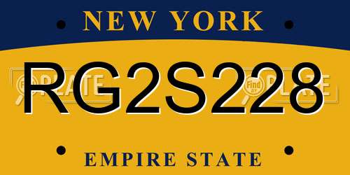RG2S228 New York License Plate
