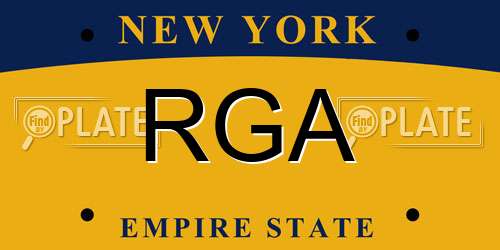RGA New York License Plate