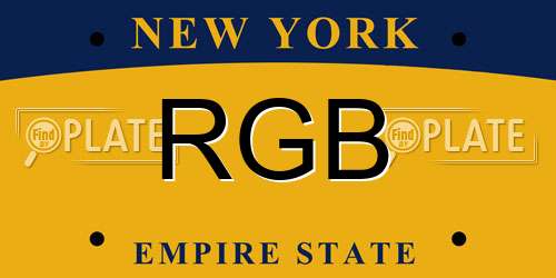 RGB New York License Plate
