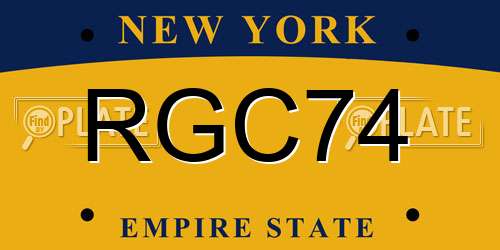 RGC74 New York License Plate