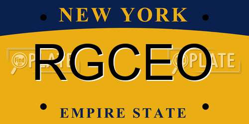 RGCEO New York License Plate