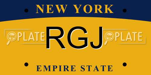 RGJ New York License Plate