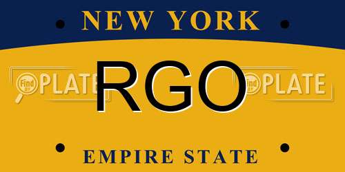RGO New York License Plate
