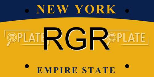 RGR New York License Plate