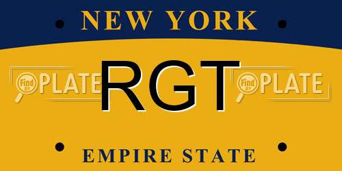 RGT New York License Plate