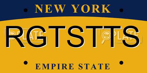 RGTSTTS New York License Plate