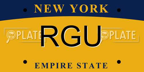RGU New York License Plate
