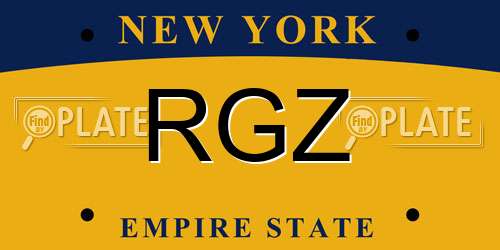 RGZ New York License Plate