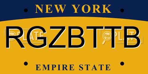 RGZBTTB New York License Plate