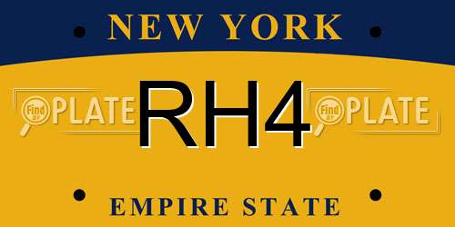 RH4 New York License Plate