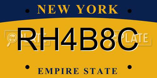 RH4B8C New York License Plate