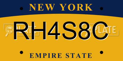 RH4S8C New York License Plate
