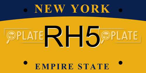 RH5 New York License Plate