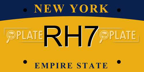 RH7 New York License Plate