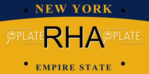 RHA New York License Plate