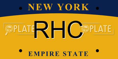 RHC New York License Plate