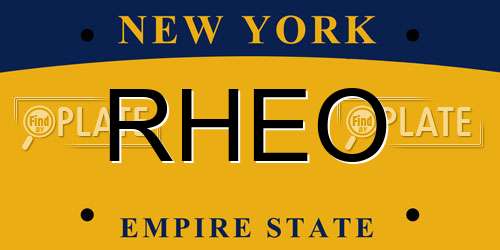 RHEO New York License Plate