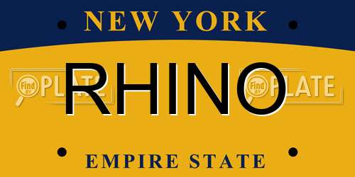 RHINO New York License Plate