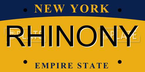 RHINONY New York License Plate