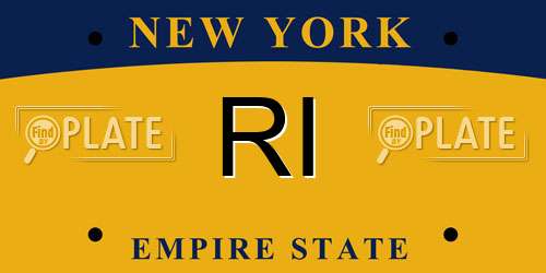RI New York License Plate