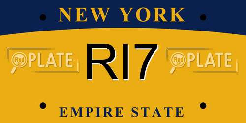 RI7 New York License Plate