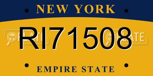 RI71508 New York License Plate