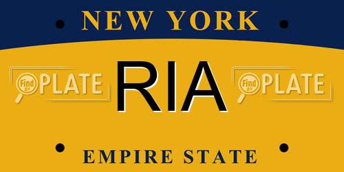 RIA New York License Plate