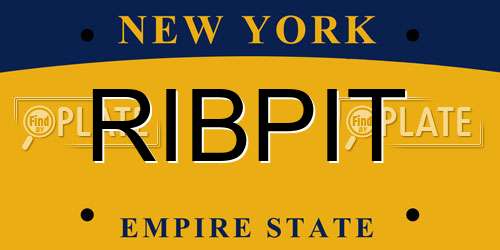 RIBPIT New York License Plate