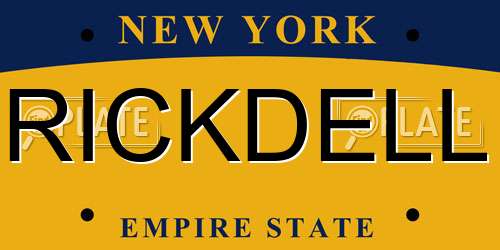 RICKDELL New York License Plate