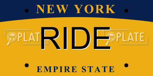 RIDE New York License Plate