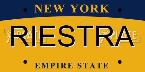 RIESTRA New York License Plate