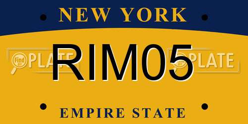 RIM05 New York License Plate