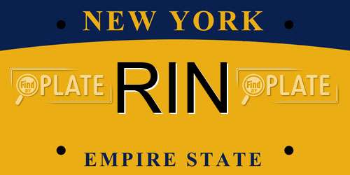 RIN New York License Plate