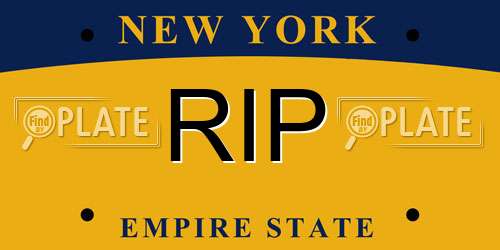 RIP New York License Plate