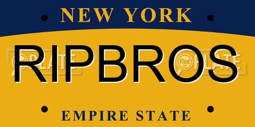 RIPBROS New York License Plate