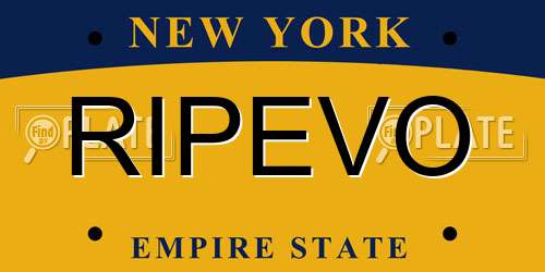 RIPEVO New York License Plate