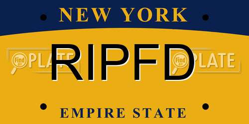 RIPFD New York License Plate