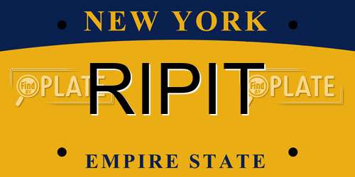 RIPIT New York License Plate