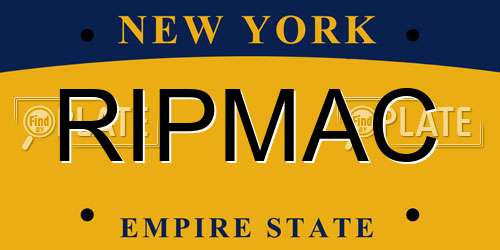 RIPMAC New York License Plate