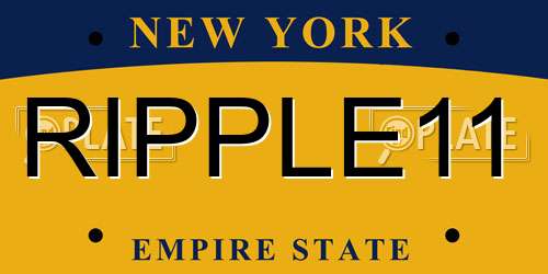 RIPPLE11 New York License Plate