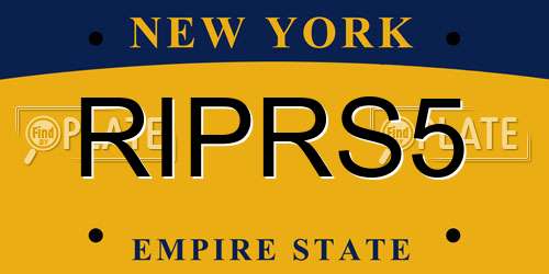 RIPRS5 New York License Plate