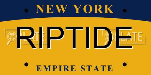 RIPTIDE New York License Plate