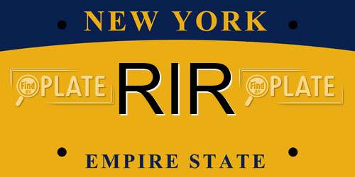 RIR New York License Plate