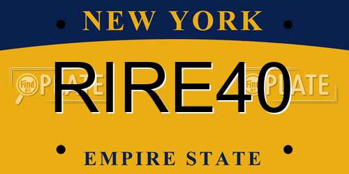 RIRE40 New York License Plate