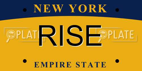 RISE New York License Plate