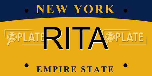 RITA New York License Plate