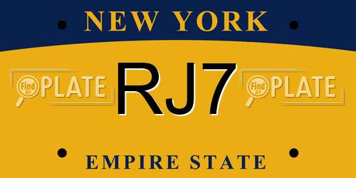 RJ7 New York License Plate