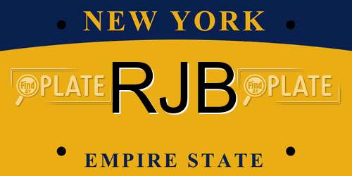 RJB New York License Plate