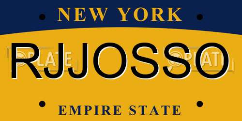 RJJOSSO New York License Plate